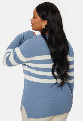 Striped O-neck  Knitted Sweater