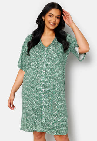 Malini button frill dress
