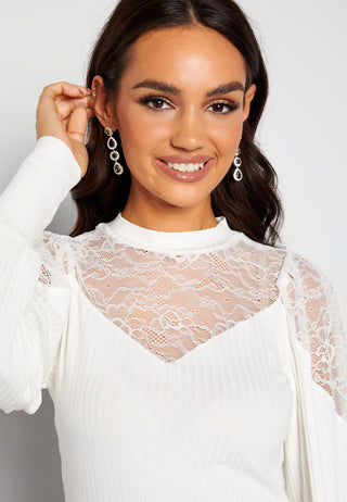 Nathalie lace puff top