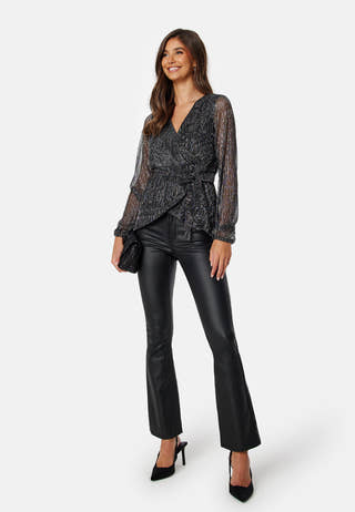 Perley sparkling wrap top