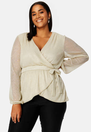 Perley sparkling wrap top