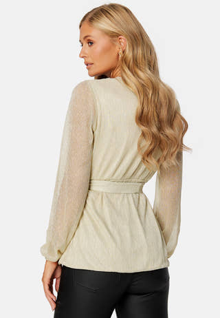 Perley sparkling wrap top