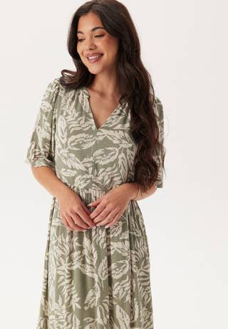 Puff Sleeve Viscose Dress