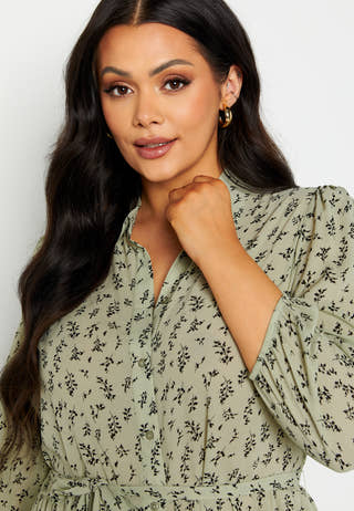 Serene puff sleeve dress