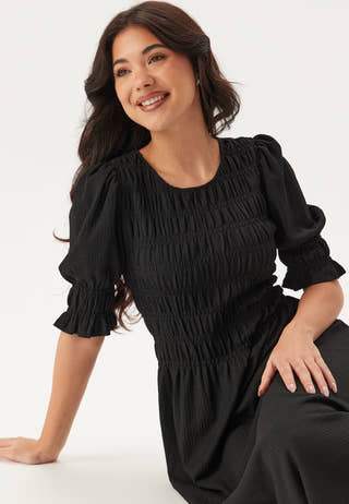 Short Sleeve Smock Dress
