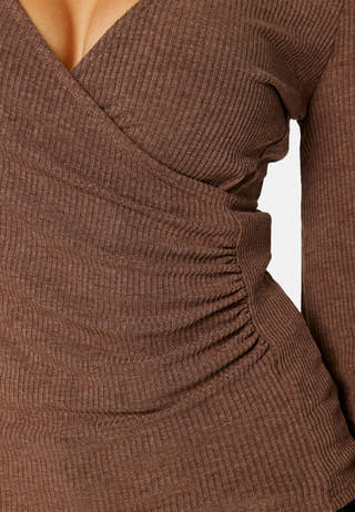 Simona rib wrap top