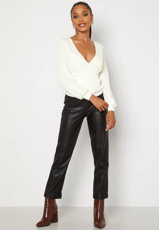Simone rib wrap top