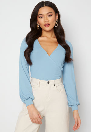 Simone rib wrap top