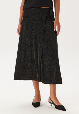 Sparkling Wrap Midi Skirt
