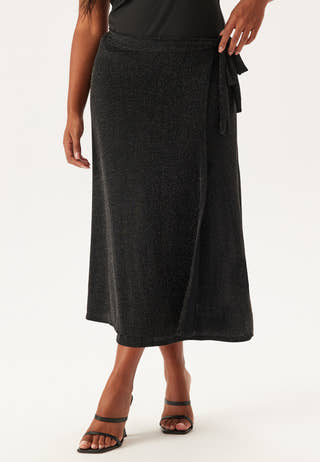 Sparkling Wrap Midi Skirt