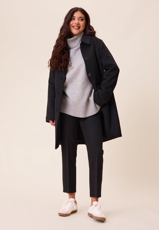 Straight Wool Blend Coat