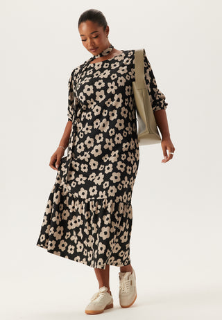 Structure Flounce Midi Dress