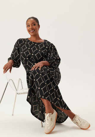 Structure Flounce Midi Dress