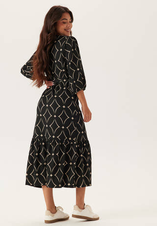 Structure Flounce Midi Dress
