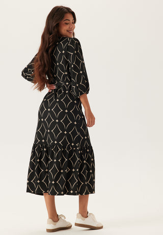 Structure Flounce Midi Dress