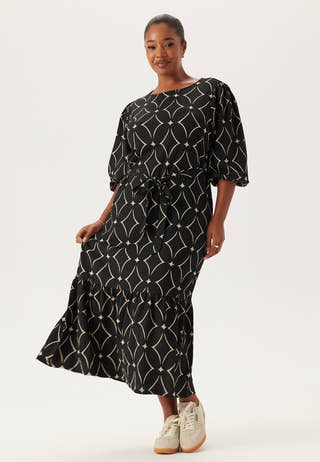 Structure Flounce Midi Dress