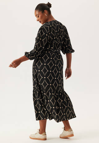 Structure Flounce Midi Dress