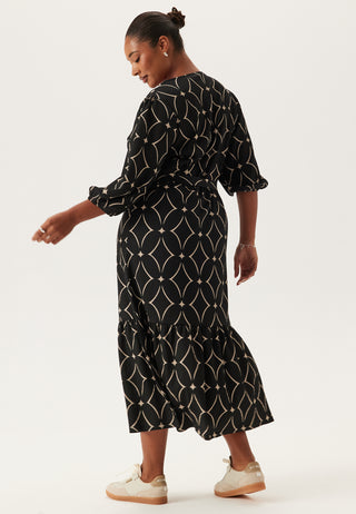 Structure Flounce Midi Dress