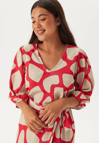 Structured Puff Sleeve Midi Dress