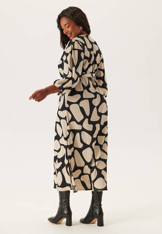 Structured Puff Sleeve Midi Dress