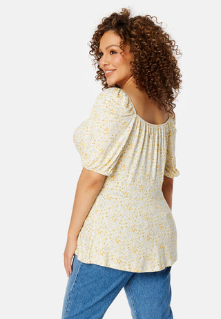 Ruched Short Sleeve Tie Top