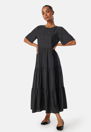 Butterfly Sleeve Viscose Midi Dress