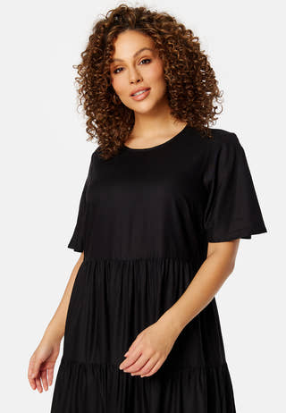 Butterfly Sleeve Viscose Midi Dress