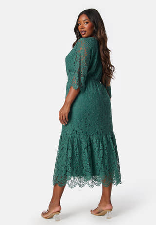 V-neck Lace Midi Dress