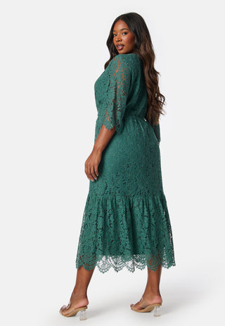 V-neck Lace Midi Dress