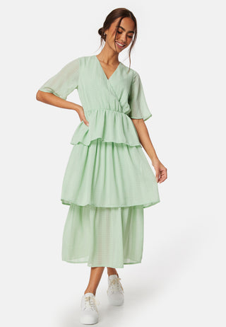 Butterfly Sleeve Flounce Dress