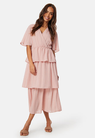 Butterfly Sleeve Flounce Dress