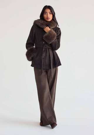 Hooded Wool Blend Coat