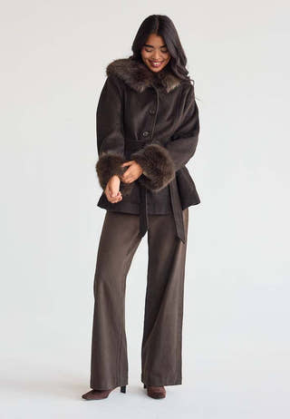 Hooded Wool Blend Coat