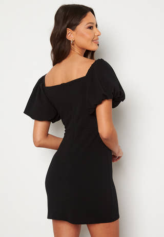 Bardot Puff Sleeve Mini Dress