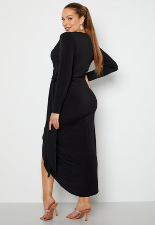Long Sleeve Wrap Maxi Dress