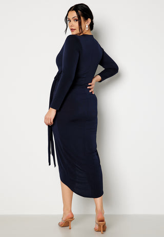 Long Sleeve Wrap Maxi Dress