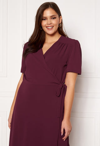 Short Sleeve Wrap Frill Curve Dress