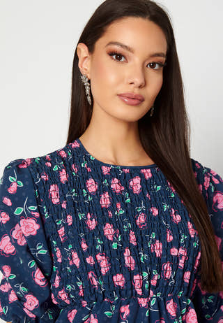 Floral Smock Midaxi Dress