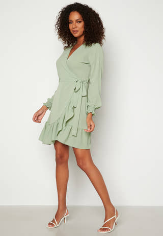 Frilly Wrap Mini Dress