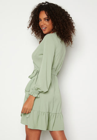 Frilly Wrap Mini Dress