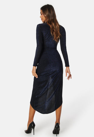 Glitter Long Sleeve Rouch Dress
