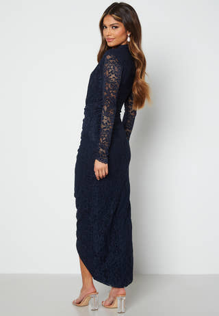 Lace Long Sleeve Rouch Dress