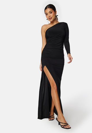 Long Sleeve One Shoulder Maxi Dress