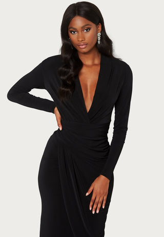 Long Sleeve Rouch Dress