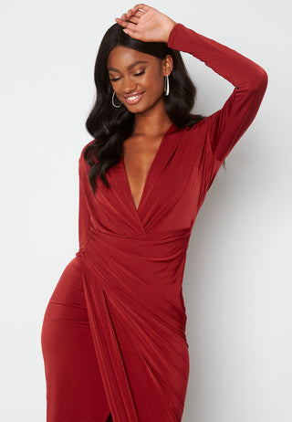 Long Sleeve Rouch Dress