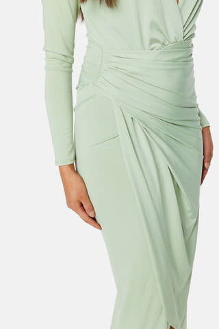 Long Sleeve Rouch Dress