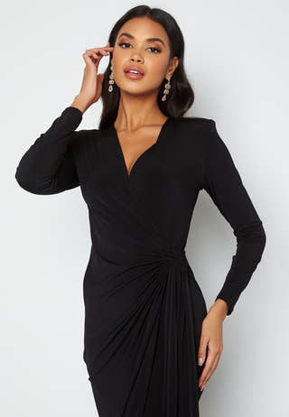Long Sleeve Wrap Maxi Dress