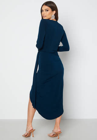 Long Sleeve Wrap Maxi Dress
