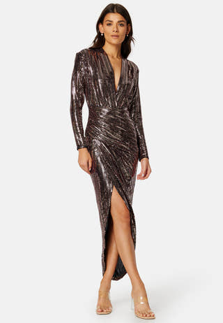 Sequin Rouch Maxi Dress