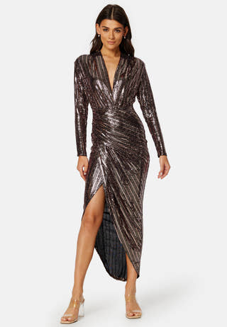 Sequin Rouch Maxi Dress